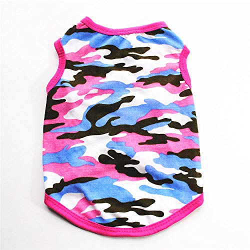 Harikaji Haustierkleidung, modisches Hundeshirt für den Sommer, Baumwolle, Camouflage-T-Shirt für Welpen, kleine Hunde, Größe L, Rosa Harikaji Haustierkleidung, modisches Hundeshirt für den Sommer, Baumwolle, Camouflage-T-Shirt für Welpen, kleine Hunde, Größe L, Rosa von Harikaji