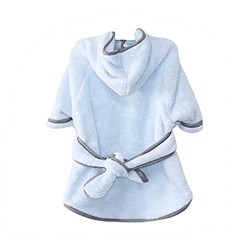 Harikaji Hunde-Bademantel, saugfähiges Badetuch mit Kapuze, Mikrofaser, schnell trocknend, warmer Mantel, weiß, für Welpen, kleine, mittelgroße und große Hunde und Katzen (Blau, Größe 3XL) von Harikaji
