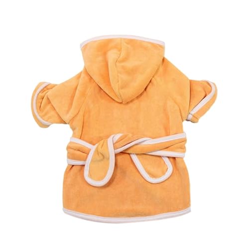 Harikaji Hunde-Bademantel, saugfähiges Badetuch mit Kapuze, Mikrofaser, schnell trocknend, warmer Mantel, weiß für Welpen, kleine, mittelgroße und große Hunde und Katzen (Orange, Größe 3XL) von Harikaji