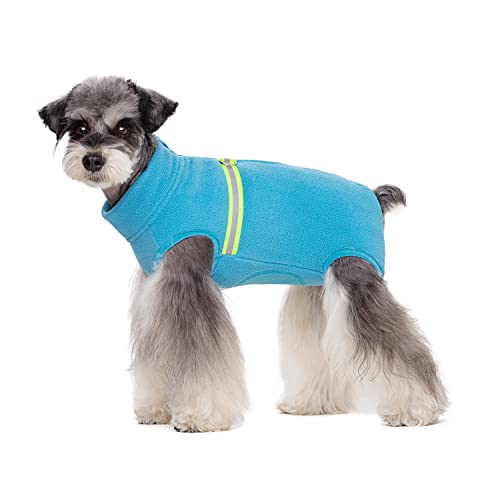 Harikaji Hunde-Fleeceweste, warme Winterjacke, Pullover mit D-Ring, Kaltwettermantel für kleine Hunde und Katzen (Blau, M) von Harikaji