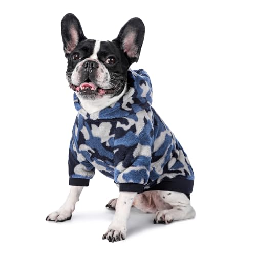 Harikaji Camouflage-Kapuzenpullover, Winterkleidung, Hunde- und Katzen-Kapuzenpullover, blaues Fleece, Größe XXL von Harikaji