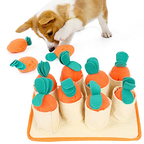 Harikaji Hunde-Karotten-Puzzle-Spielzeug, pädagogisches Training, Haustierspielzeug, Schnüffelzug, IQ-Puzzle-Spiel, Spielzeug für Hunde (8 Karotten) von Harikaji