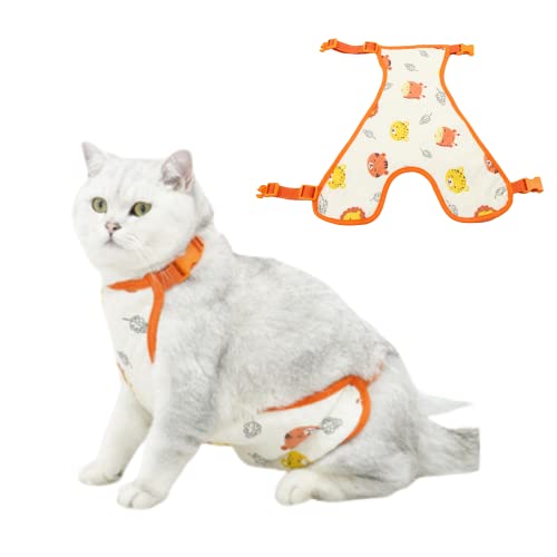 Harikaji Bauchschutz & Genesungsanzug - Waschbare Bauchschutzkleidung für Katzen & Hunde (männlich, orange, S) von Harikaji