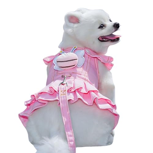 Harikaji Hundegeschirr, Leine, Welpen, Prinzessinnenkleid mit Bienennadel, Zuggeschirr für kleine, mittelgroße Hunde und Katzen, Rosa, Größe L Harikaji Hundegeschirr, Leine, Welpen, Prinzessinnenkleid mit Bienennadel, Zuggeschirr für kleine, mittelgroße Hunde und Katzen, Rosa, Größe L von Harikaji
