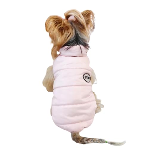 Harikaji Hundemantel, Katzen-Wintermantel mit Reißverschluss, Welpenweste, Jacke, warmes Kostüm für Größe S (Rosa, XL) von Harikaji
