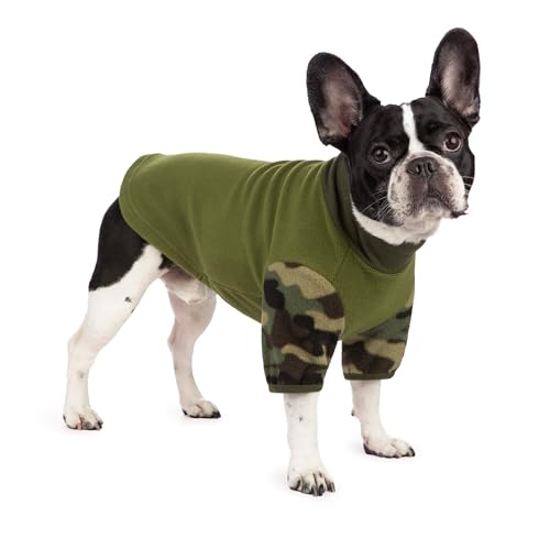 Harikaji Hundemantel für kaltes Wetter, warmer Schlafanzug mit hohem Kragen, Einteiler, Hunde-Pyjama, Camouflage-Pullover, Jacke, Haustierkleidung, Sweatshirt für kleine und mittelgroße Hunde (Grün, von Harikaji