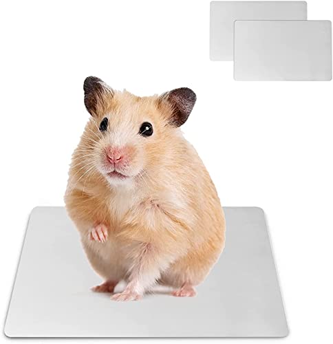 Harikaji Kühlmatte für Hamster, Haustier-Kühlmatte für Chinchillas, Kaninchen, Hamster, Meerschweinchen, kleine Haustiere, Aluminium, silberfarben, Metall, Sommer-Kühlmatte (M) von Harikaji