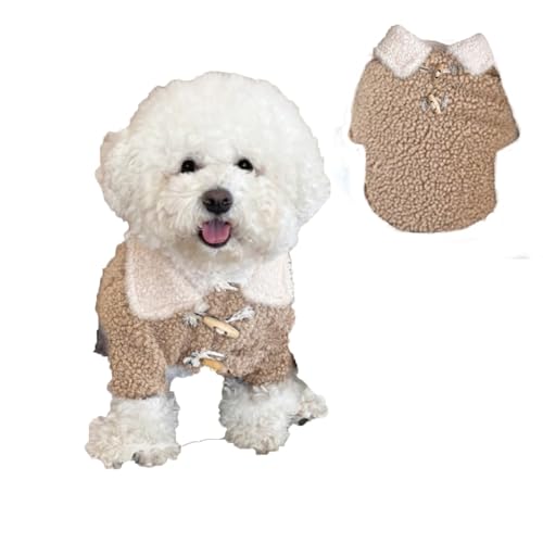 Harikaji Mantel für kleine Hunde, warme Fleece-Jacke, Winter, verdickter Übermantel, Katzen-Dufflecoat, kaltes Wetter, Kostüm, Mantel, Khaki, XS Harikaji Mantel für kleine Hunde, warme Fleece-Jacke, Winter, verdickter Übermantel, Katzen-Dufflecoat, kaltes Wetter, Kostüm, Mantel, Khaki, XS von Harikaji