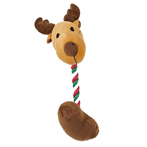 Harikaji Quietschendes Plüsch-Weihnachtsspielzeug für Hunde, Plüsch-Kauspielzeug mit Quietscher für Hunde und Katzen, Hundespielzeug zur Zahnreinigung, 19,8 x 12,7 cm (Geweih) von Harikaji