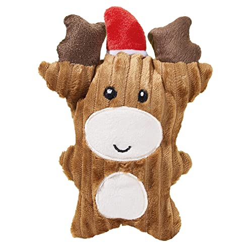 Harikaji Quietschendes Plüsch-Weihnachtsspielzeug für Hunde, Plüsch-Kauspielzeug mit Quietscher für Hunde und Katzen, Hundespielzeug zur Zahnreinigung, 19,8 x 12,7 cm (Weihnachtskuh) von Harikaji