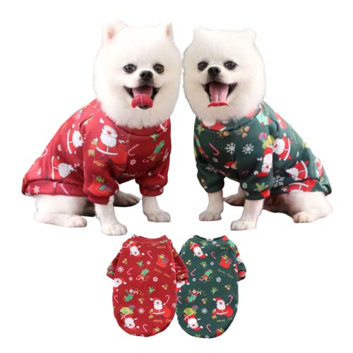 Harikaji Weihnachtskostüm für kleine Hunde, Weste, Haustier-Pyjama, Outfit-Set, 2-teilig, für kleine Hunde und Katzen, Größe XS Harikaji Weihnachtskostüm für kleine Hunde, Weste, Haustier-Pyjama, Outfit-Set, 2-teilig, für kleine Hunde und Katzen, Größe XS von Harikaji