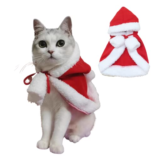 Harikaji Weihnachtsmann-Kostüm für Katzen, Cosplay, Welpen, Katzenkleid, Katzenkleid, Haustier-Weihnachtsbaum-Kostüm, Umhang für Katzen, kleine Hunde, Größe M Harikaji Weihnachtsmann-Kostüm für Katzen, Cosplay, Welpen, Katzenkleid, Katzenkleid, Haustier-Weihnachtsbaum-Kostüm, Umhang für Katzen, kleine Hunde, Größe M von Harikaji