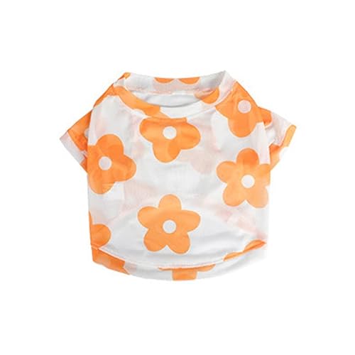 Hunde-T-Shirt mit Blumenmuster, Sommer, Strand, Hawaii-Hemd, Sommer-Hundekleidung für Hunde, Katzen (gelb, FB) von Harikaji