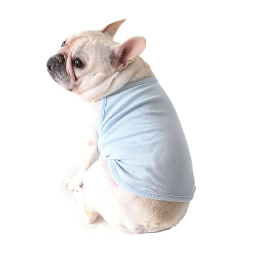 Hundeweste mit französischer Bulldogge, Baumwolle, leicht, dehnbar, ärmellos, atmungsaktiv, Hellblau, Größe XL Hundeweste mit französischer Bulldogge, Baumwolle, leicht, dehnbar, ärmellos, atmungsaktiv, Hellblau, Größe XL von Harikaji