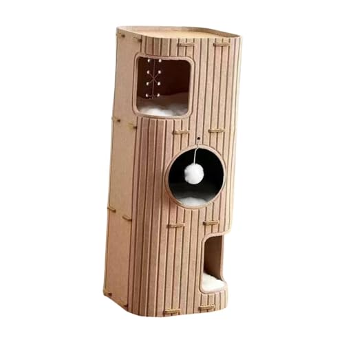 Harilla 3-stöckiges Katzenbett, Höhle, Katzenhaus, Versteck, Hütte, Nest, zu montieren, mit hängendem Ball, Spielzeug, bedeckter Tunnel, Kamel Harilla 3-stöckiges Katzenbett, Höhle, Katzenhaus, Versteck, Hütte, Nest, zu montieren, mit hängendem Ball, Spielzeug, bedeckter Tunnel, Kamel von Harilla