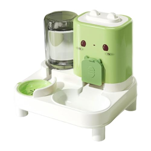 Harilla Automatischer Katzenfutter- und Wasserspender, Futternapf für Haustiere, Hundenapf, Trinken, bequemes Futter für Welpen, Kleintiere, Kätzchen, GrÜn von Harilla