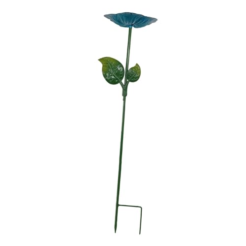 Harilla Blumen-Vogelfutterspender, wetterfest, Wasserschale, dekorativer Gartenpfahl für Hof, Hof, Hinterhof, Außendekoration, Blau von Harilla