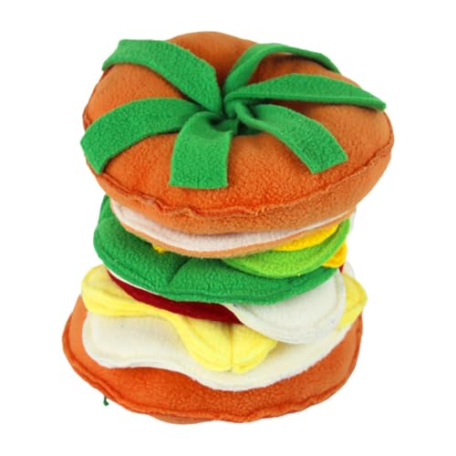 Harilla Dog Snuffle Hamburger, interaktives quietschendes Hundespielzeug, Puzzlespielzeug zum Spielen, Leckerli-Spender, alle Rassen, Futtersuche, Harilla Dog Snuffle Hamburger, interaktives quietschendes Hundespielzeug, Puzzlespielzeug zum Spielen, Leckerli-Spender, alle Rassen, Futtersuche, von Harilla