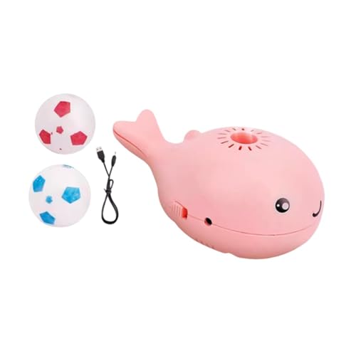 Harilla Elektrisches Wal-Schwimmball-Spielzeug, USB-Aufladung, spielerisch für Haustier-Unterhaltung mit 2 kleinen Bällen, Rosa von Harilla