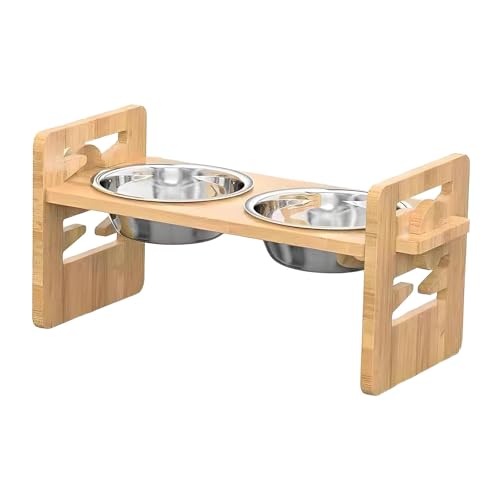 Harilla Erhöhte Katzennäpfe, Edelstahlnapf, Katzennäpfe, erhöhter Futterplatz, Hundefutter- und Wassernapfständer für kleine Hundewelpen, 35.9 cm X 13.9 cm X Harilla Erhöhte Katzennäpfe, Edelstahlnapf, Katzennäpfe, erhöhter Futterplatz, Hundefutter- und Wassernapfständer für kleine Hundewelpen, 35.9 cm X 13.9 cm X von Harilla