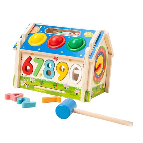 Harilla Formsortierhaus, Formsortierbox, Aktivitätszentrum für frühes Lernen für Kinder, Aktivitätswürfel, Formsortierwürfel für den Kindergarten, mit Hammer Harilla Formsortierhaus, Formsortierbox, Aktivitätszentrum für frühes Lernen für Kinder, Aktivitätswürfel, Formsortierwürfel für den Kindergarten, mit Hammer von Harilla