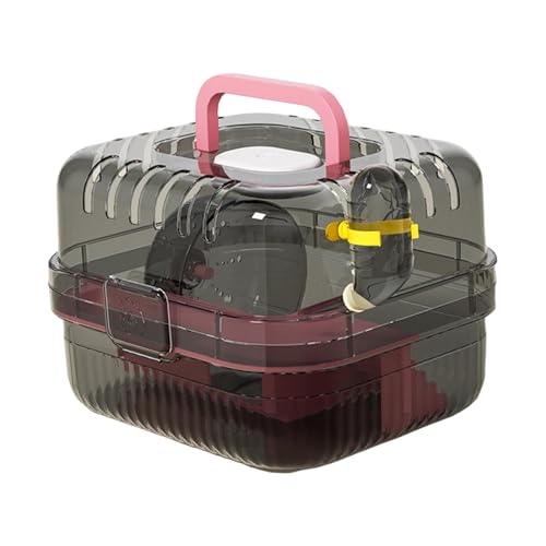 Harilla Großer Hamsterkäfig, Tragetasche, Übungs Und Spielhaus, Durchsichtiger Behälter, Lebensraum, Kleintier Reisetasche für Kleintiere, Ratten, Rosa Harilla Großer Hamsterkäfig, Tragetasche, Übungs Und Spielhaus, Durchsichtiger Behälter, Lebensraum, Kleintier Reisetasche für Kleintiere, Ratten, Rosa von Harilla