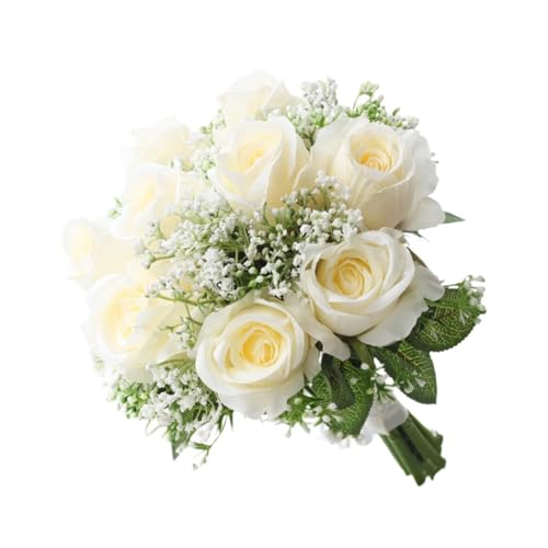 Harilla Hochzeitsbraut Bouquet, Brautstrauß, Elegante künstliche Rosen, Brautblumen Hand halten für Zeremonie, Sekt Harilla Hochzeitsbraut Bouquet, Brautstrauß, Elegante künstliche Rosen, Brautblumen Hand halten für Zeremonie, Sekt von Harilla