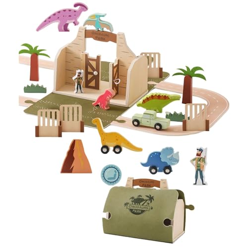 Harilla Holztierspielzeug, vorgeben, Spielset, Vorschule, tragbar, lustiges Dinosaurierspielzeug mit Hausdekoration für Kinder, Babys, Kinder, Harilla Holztierspielzeug, vorgeben, Spielset, Vorschule, tragbar, lustiges Dinosaurierspielzeug mit Hausdekoration für Kinder, Babys, Kinder, von Harilla