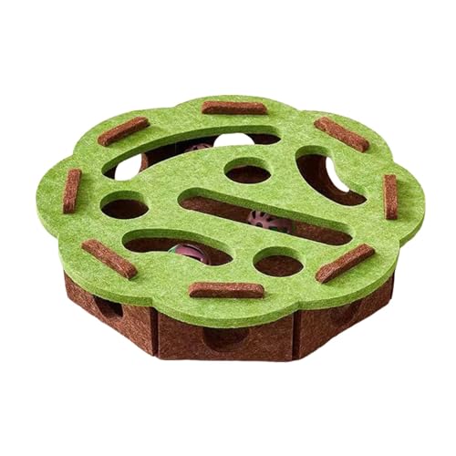 Harilla Katzen-Puzzlespielzeug, Mental, Haustier-Gedankenspiel, verschleißfestes Labyrinthspiel mit Glockenbällen für Kätzchen, Haustierzubehör, GrÜn, Blume Harilla Katzen-Puzzlespielzeug, Mental, Haustier-Gedankenspiel, verschleißfestes Labyrinthspiel mit Glockenbällen für Kätzchen, Haustierzubehör, GrÜn, Blume von Harilla