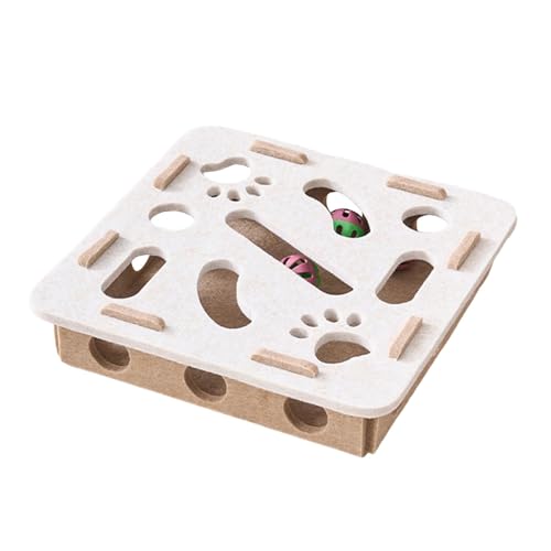 Harilla Katzen-Puzzlespielzeug, Mental, Haustier-Gedankenspiel, verschleißfestes Labyrinthspiel mit Glockenbällen für Kätzchen, Haustierzubehör, Kaffee, Quadrat Harilla Katzen-Puzzlespielzeug, Mental, Haustier-Gedankenspiel, verschleißfestes Labyrinthspiel mit Glockenbällen für Kätzchen, Haustierzubehör, Kaffee, Quadrat von Harilla