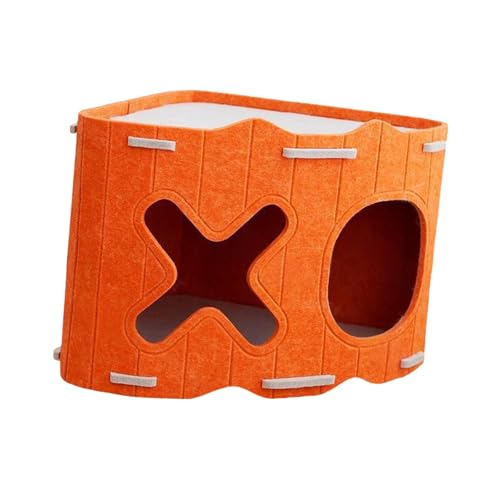 Harilla Katzenbett, Haushöhle für Hauskatzen, zu montieren, kratzfestes Kätzchenbett, Filz-Katzenhaus zum Verstecken, Spielen, Haustierzubehör, Orange Harilla Katzenbett, Haushöhle für Hauskatzen, zu montieren, kratzfestes Kätzchenbett, Filz-Katzenhaus zum Verstecken, Spielen, Haustierzubehör, Orange von Harilla