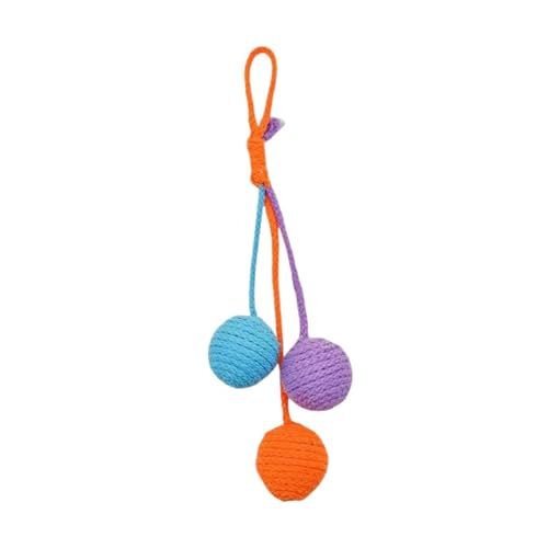 Harilla Katzenspielzeug, Sisalball, interaktives Spielzeug, Möbelschutz, handgefertigt, Heimtierbedarf für Hauskatzen, Seilball zum Aufhängen für Kätzchen, Lila Blau Orange Harilla Katzenspielzeug, Sisalball, interaktives Spielzeug, Möbelschutz, handgefertigt, Heimtierbedarf für Hauskatzen, Seilball zum Aufhängen für Kätzchen, Lila Blau Orange von Harilla