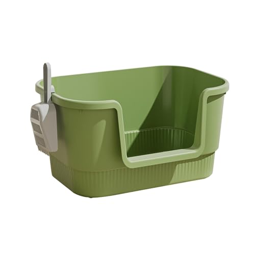 Harilla Katzentoilette Sandkasten für Katzen Katzenklo Haustiertoilette mit Offenem Design für Luftzirkulation Und Leichte Reinigung für Den Innenbereich Und, Grün von Harilla