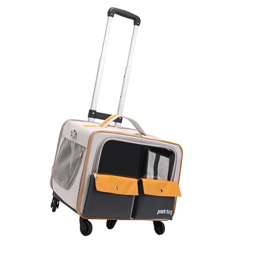 Harilla Katzentrolley-Tasche, Haustier-Reisetasche, transparentes Fenster, Oxford-Stoff, Handtasche, Hunderucksack, Haustiertragetasche für Kleintiere, Hunde, Gelb Harilla Katzentrolley-Tasche, Haustier-Reisetasche, transparentes Fenster, Oxford-Stoff, Handtasche, Hunderucksack, Haustiertragetasche für Kleintiere, Hunde, Gelb von Harilla