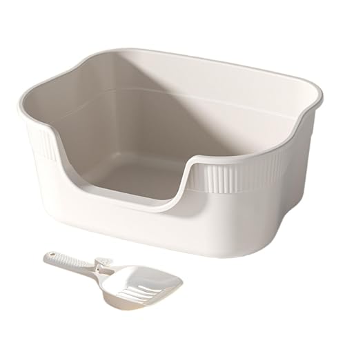 Harilla Offene Katzentoilette für Haustiere, Haustiertoilette, Sandkasten, Bettpfanne, Katzentoilette, halbgeschlossen, für alle Arten von Katzenstreu, für, Beige Harilla Offene Katzentoilette für Haustiere, Haustiertoilette, Sandkasten, Bettpfanne, Katzentoilette, halbgeschlossen, für alle Arten von Katzenstreu, für, Beige von Harilla