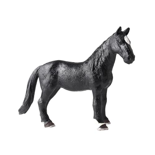 Harilla Pferd-Actionfigur, pädagogisches Spielzeug, Simulation, Desktop-Dekor-Kollektion, vorgetäuschte Wildtier-Statue, Pferdemodell für Partygeschenke, voll schwarz von Harilla