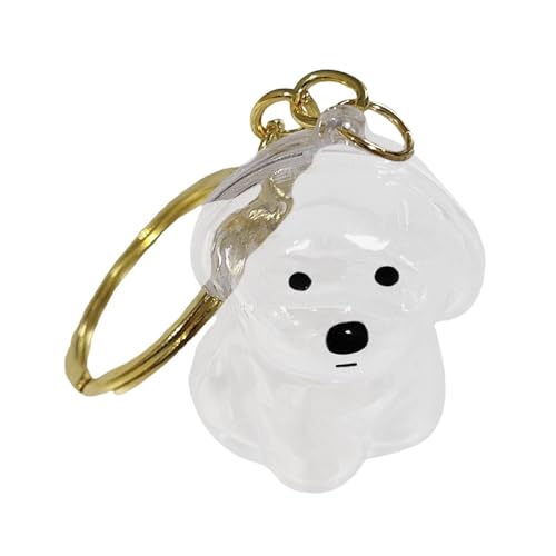 Harilla Schlüsselanhänger in Hundeform, Aufbewahrungsflasche für Tierhaare, leichtes, transparentes Erinnerungsglas, Auto-Schlüsselanhänger, Schlüsselanhänger, Bichon Frisé von Harilla