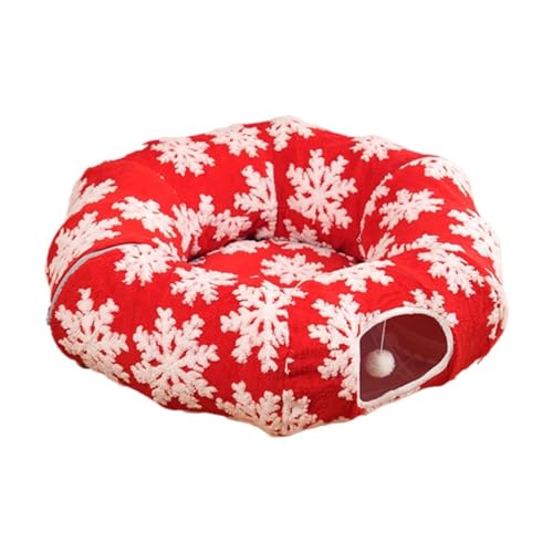Harilla Weihnachts-Katzentunnelbett unter dem Weihnachtsbaum mit hängendem Ball, interaktives Spielzeug, Höhle, Donut-Katzen-Donut-Tunnel für Kätzchen und Harilla Weihnachts-Katzentunnelbett unter dem Weihnachtsbaum mit hängendem Ball, interaktives Spielzeug, Höhle, Donut-Katzen-Donut-Tunnel für Kätzchen und von Harilla