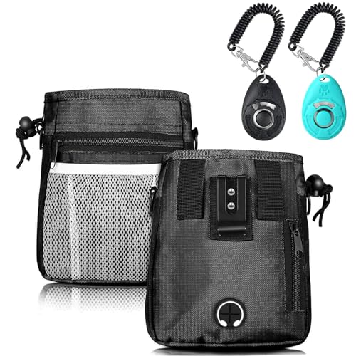 Leckerlibeutel für Hunde - 3 Tragemöglichkeiten Leckerlibeutel für Haustiertraining und 2 Stück Clicker Taining für Hunde, Hundetraining Leckerlibeutel Tasche und Hundeklicker für Training mit Leckerlibeutel für Hunde - 3 Tragemöglichkeiten Leckerlibeutel für Haustiertraining und 2 Stück Clicker Taining für Hunde, Hundetraining Leckerlibeutel Tasche und Hundeklicker für Training mit von Harloon