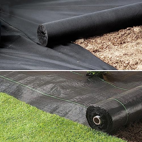 Harrier Gartenvlies gegen Unkraut | 50 g/m² oder 100 g/m² (4 m x 10 m - 100 g/m², ohne Erdanker) von Harrier