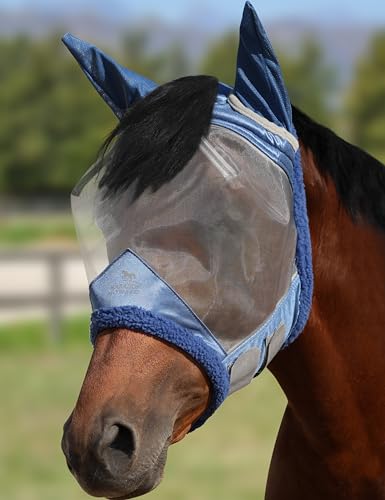 Harrison Howard CareMaster Midge-Proof Fleece Polsterung Pferde Fliegenmaske Halbes Gesicht Extra Wolle Schutz-Aquamarin von Harrison Howard