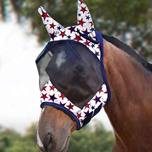 Harrison Howard CareMaster Pferde Fliegenmaske Standard mit Ohren UV-Schutz für Pferde-Traumstern(L) von Harrison Howard