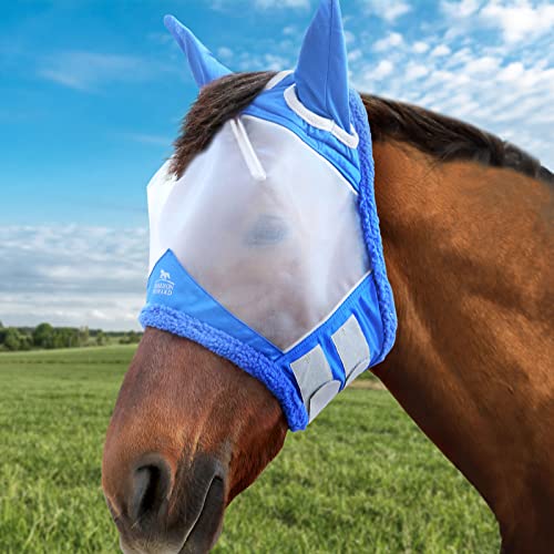 Harrison Howard CareMaster Pferde Fliegenmaske UV-schützendes feines Netz mit extra weicher Wolle auf der Haut von Harrison Howard