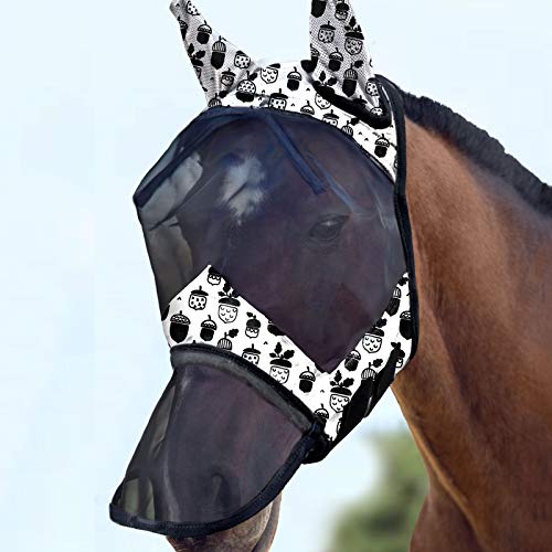 Harrison Howard CareMaster Pferdefliegenmaske Lange Nase mit Ohren UV-Schutz für Pferde-Kiefernzapfen (L) von Harrison Howard