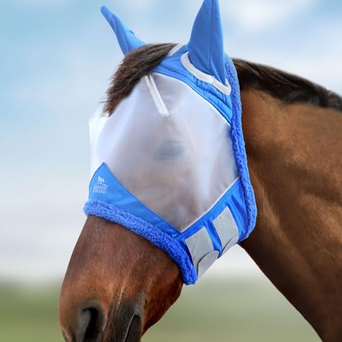 Harrison Howard CareMaster Pferdefliegenmaske UV Schutz feines Netz mit extra Wolle Soft Touch auf der Haut Aquamarin M von Harrison Howard