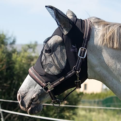 Harrison Howard Super Comfort Stretchy Fly Mask Large Eye Space with UV Protection Soft on Skin with Breathability schwarz L von Harrison Howard