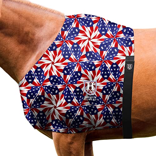 Harrison Howard Dehnbarer Schulterschutz für Pferde, Anti-Reib-Lätzchen für Pferde, US-Flagge, Prisma, L von Harrison Howard