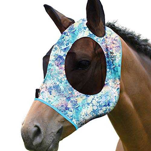 Harrison Howard Super Comfort Stretchy Fly Mask Large Eye Space with UV Protection Soft on Skin with Breathability Pastell Mix (M) von Harrison Howard