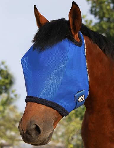 Harrison Howard Fliegenmaske für Pferde, UV-Schutz, mit Fleece gepolsterter Einfassung, Signature Blue, M Harrison Howard Fliegenmaske für Pferde, UV-Schutz, mit Fleece gepolsterter Einfassung, Signature Blue, M von Harrison Howard