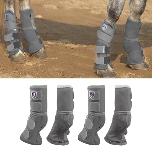 Harrison Howard Fliegenstiefel für Pferde, perfekt konturierte Passform, Beinschutz, dichte Netzstiefel mit belüftetem Komfort, zuverlässiger Schutz vor sommerlichen Elementen, 4 Stück, Original Grau, Harrison Howard Fliegenstiefel für Pferde, perfekt konturierte Passform, Beinschutz, dichte Netzstiefel mit belüftetem Komfort, zuverlässiger Schutz vor sommerlichen Elementen, 4 Stück, Original Grau, von Harrison Howard